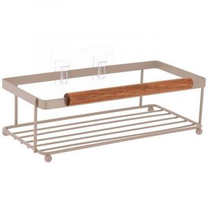 Etagere rectangulaire metal deco acacia a poser ou a sticker- beige - Tendance
