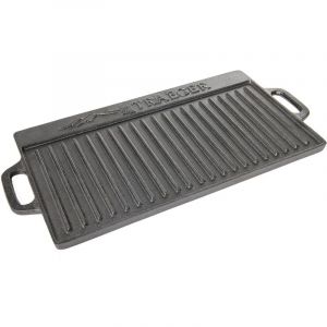 Plaque plancha r&eacute;versible en fonte pour barbecue Traeger