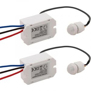 2 Pièces Commutateur de capteur Infrarouge, Mini détecteur de Mouvement Infrarouge pour Installation intérieure, détecteur de Mouvement intégré 220