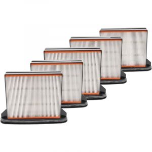5x filtre compatible avec Spit AC1630P, AC1625, AC1600, AC1630PM aspirateur - filtre à eau/à plis plats/HEPA noir / blanc / gris - Vhbw