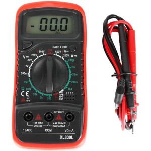 Multim&egrave;tre Num&eacute;rique, XL830L Multim&egrave;tre Num&eacute;rique LCD Portable Voltm&egrave;tre Amp&egrave;rem&egrave;tre Ohmm&egrave;tre de Poche Testeur de Tension de Courant AC/DC