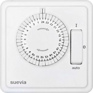 Programmateur horaire pour montage encastré Suevia SU280447 analogique programme journalier 1200 W IP20 programme On/Off/Auto R532901