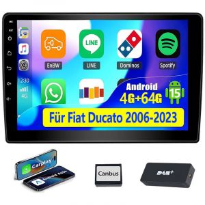 Autoradio Android 15 avec DAB+ pour Fiat Ducato (2006-2023) - GPS, Wi-Fi, Bluetooth, RDS - 4+64G DAB+