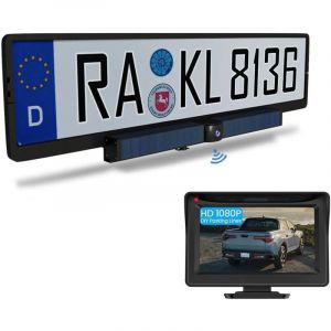 Caméra de recul Solaire sans Fil, caméra de Voiture d'installation DIY avec écran de 4,3 Pouces et Batterie de 2600 mAh, caméra de recul à Vision