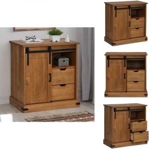 Buffet halden avec porte coulissante 80x40x80 cm bois massif - Buffet - Buffet - Armoire De Rangement - Meuble Buffet