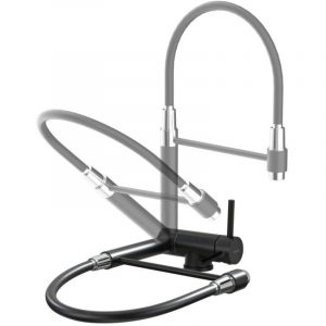 Bunthaus - Robinet Cuisine Noir Mitigeur Cuisine Rabattable sous Fen&ecirc;tre Robinet de Cuisine Pivotant &agrave; 360&deg; Mitigeur Evier Cuisine en Acier Inoxydable