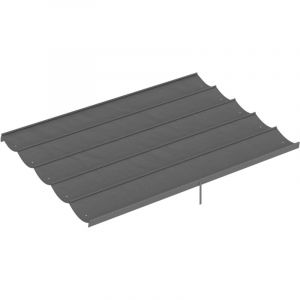 Toit de remplacement pour pergola 4x3 m, r&eacute;tractable, r&eacute;sistant aux intemp&eacute;ries, en polyester gris clair avec &eacute;vacuation d'eau