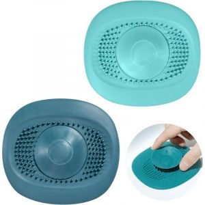 2 Pi&egrave;ces Silicone Bouchon Evier Cuisine Universel 2 en 1 Attrape Cheveux Douche Bouche Evier Bonde Evier Cuisine Douche Anti Odeur Bouchon de