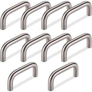 AIDUCHO 10 X Poignée Arc Bg03e Vrai Acier Inox Massif Ø 10 Mm/Entraxe 64 Mm/Poignée Pour Porte Poignée Étrier