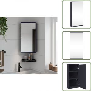 The Living Store - Armoire de bain &agrave; miroir d'angle gris 30x24x60 cm - Meuble De Salle De Bain - Armoire De Salle De Bain - Meuble Lavabo - Miroir