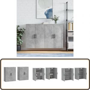 Vidaxl - Armoires murales 2 pcs gris béton 69,5x34x90 cm - Meubles De Rangement - Buffet - Bahut - Armoire Murale - Meuble Suspendu