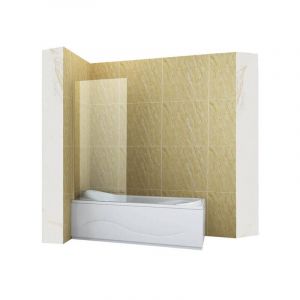 Desconocido - Silla Pare-baignoire aston, fixe, 60x150 cm, Doré brossé