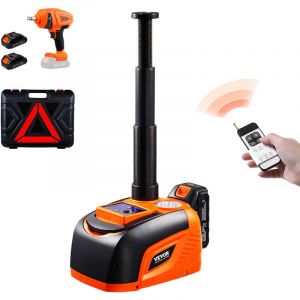VEVOR Cric Electrique pour Voitures 5 T, Cric de Levage avec Cle a Chocs Electrique, Outil Demonte-Pneu Portable avec Lumiere LED et Telecommande,