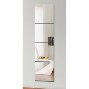 Lot de 8 miroirs muraux autocollants carr&eacute;s en acrylique de 20&times;20 cm, sans cadre, pour salle de bain ou salon