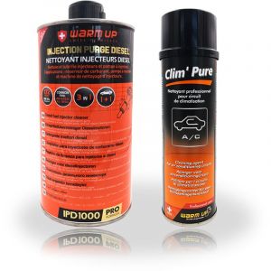Lot Warm Up : Nettoyant injecteur Diesel 1L et Clim' Pure 250 ml