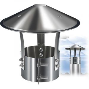 Chapeau de Chemin&eacute;e, Couvercle de Chemin&eacute;e, Acier Inoxydable Chapeau Conduit de Fum&eacute;e, Chapeau de Pluie pour &eacute;chappement Cheminee Ou Fumisterie Poele