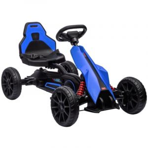 Voiture &Eacute;lectrique Enfant Karting Pedales 3-8 Ans Bleue - Marche Avant/Arriere - 100x58x58.5cm