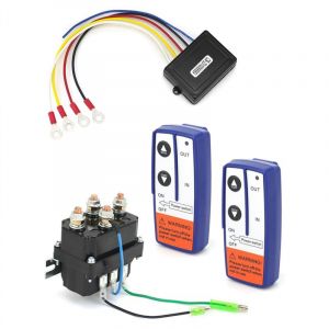 Kit de treuil télécommandé sans fil - 12 V, 250 A, étanche, contacteur à relais solénoïde + 2 télécommandes de treuil sans fil