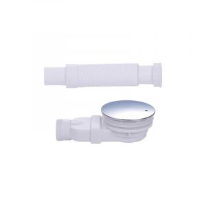 Largeight - jamais UTILISÉ]Receveur de Douche Chromé avec Siphon Extra-Plat et Bonde de 90mm, Évacuation Latérale siphon avec système anti-odeurs,