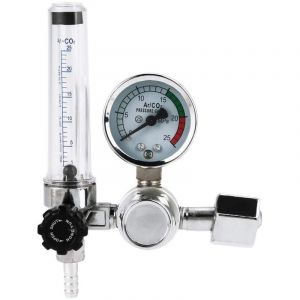 Régulateur D'Argon avec Débitmètre, Régulateur de Bouteille de Gaz Mig 0-25 MPA avec Manomètre Régulateur de Pression de Soudeur Mig, pour Soudage à