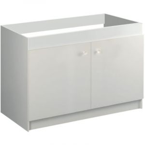Meuble sous &eacute;vier KIT en 100cm GENTE blanc 2 portes