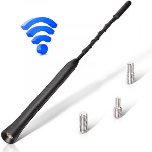 Antenne Voiture Autoradio Antenne de Toit 23cm Remplacement Universelle Antenne Auto avec Fonction de Réception FM/Dab Puissante, Non original