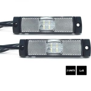 Basetbl - Feux de Gabarit Led 2 PCs Feu d'Encombrement Blanc 12V/24V = 0,04A/0,04A Feu Étanche Feux Led Voiture Exterieur pour Feux de Remorque Led,
