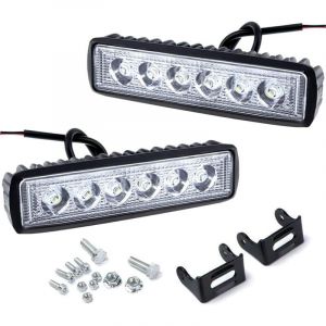 2 Piece Phare de Travail LED,12v 24v Projecteur Spot Phare de Travail Longue Portee led Phare pour Moto Voiture Camion Tracteur suv Bateau (18W)