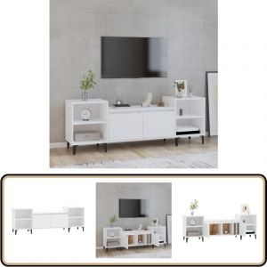 Vidaxl - Meuble tv Blanc 160x35x55 cm Bois d'ingénierie - Meubles Tv - Meuble Téléviseur - Rangement Tv - Unité Tv - Support Tv