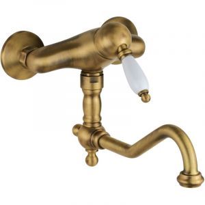 M&eacute;langeur d'&eacute;vier de cuisine couleur bronze avec fixation murale Gattoni Orta Old 2762/27VB.OLD Bronze