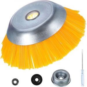 Brosse Desherbage Debroussailleuse 8 Pouce, Tete Brosse D&eacute;sherbage en Nylon, T&ecirc;te de D&eacute;sherbage Rotative Ronde, pour Outils de Pelouse Jardin