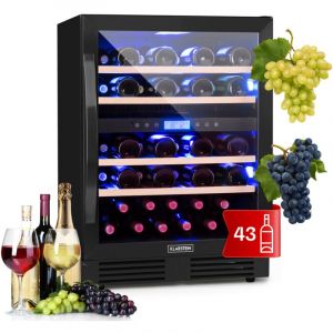 Cave a Vin Encastrable, Caves à Vin de Conservation de 129L, Porte en Verre, Cave a Vins à Double Zone, Bar Int/Ext, Frigo Vin Bizone, Cave a Vin de