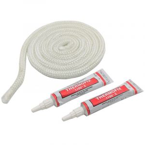 Tresse de verre ronde + colle r&eacute;fractaire - 5 m&egrave;tres 15 mm