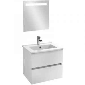 Meuble vasque 60 cm JACOB DELAFON Tolbiac blanc + miroir led