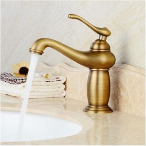 Lampe magique antique robinet à une poignée en porcelaine bleue et blanche chaud et froid tout lavabo en cuivre salle de bain baignoire robinet rétro