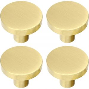 Ugreat - Poignées de garde-robe rondes, boutons de tiroir en laiton brossé, boutons de commode dorés, tiroirs avec vis pour armoire, armoire,