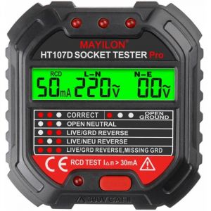 Ensoleille - Testeur Testeur de mise à la terre Testeur de puissance de ligne Socket Phase Meter Électroscope