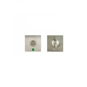 Klose Besser &ndash; Rosace carr&eacute;e en inox 304 &ndash; Bouton de condamnation avec voyant &ndash; Dimensions 53x53mm &ndash; &Eacute;paisseur 8mm &ndash; Montage &agrave; visser