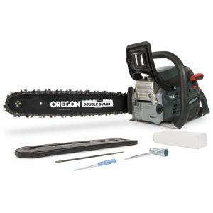 Tronçonneuse Thermique POWPG20130 - Élagueuse à Essence de 45,4 cc, Guide de 450 mm et Réservoir de Carburant de 0,52 l, Outillage de Jardin