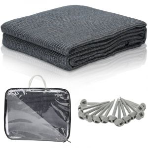 Swanew Tapis de tente camping, Tapis d'auvent de Camping, Auvent tapis, Tapis de sol pour caravane 300x300CM, Gris