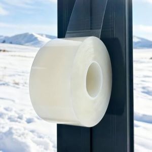 Ruban adh&eacute;sif transparent pour fen&ecirc;tres, 5 cm x 20 m x 4 pi&egrave;ces, film isolant contre les courants d'air, sans r&eacute;sidus, transparent