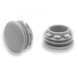 Ajile - Bouchon embout rond plat de finition GRIS pour tube de diam. 22 mm