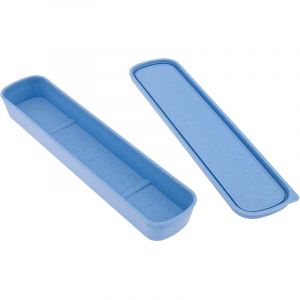 1 x bo&icirc;te &agrave; couverts portable, vaisselle de voyage, bo&icirc;te de rangement, &eacute;tui &agrave; couverts, bo&icirc;te de rangement pour couverts (bleu)
