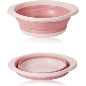 bassine retractable, bassine pliable, bol &agrave; vaisselle rond pliable moyen multifonctionnel, bol pliable portable peu encombrant pour laver les