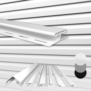 Hexim - Bardage Anthracite Gris Blanc, Revêtement de Façade, pvc-u, Protection Visuelle, Résistant aux uv: Blanc, Profil de connexion