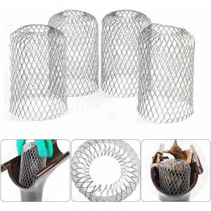 4 Filtres de Goutti&egrave;re en Aluminium Flexible Diam&egrave;tre 8cm Grille Grillage Stop Feuille Crapaudine Cr&eacute;pine Pare Feuille Cache Goutti&egrave;re pour Prot&eacute;ger