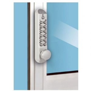 Lokod - Verrou &agrave; code m&eacute;canique zamak keylex - Int&eacute;rieur et ext&eacute;rieur - r&eacute;versible - &eacute;paisseur : 25-55 mm - gris argent