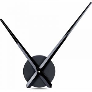 Grande Horloge Murale Aiguilles 31.5cm Simple Noire sans Chiffre Mécanisme de Mouvement d'Horloge diy Frameless avec Long Mains - black