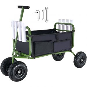 Mophorn - vevor Chariot de Peche de Plage Capacite de Charge 136,07kg Chariot avec 8 Supports de Canne a Peche Roues Gonflables en Caoutchouc 280mm