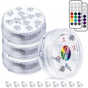 Ineasicer - Lampe Piscine, Lumières led Submersible, Éclairage Submersible Multi-couleur, avec Télécommande, Éclairage Etanche Lampes, pour Piscine,